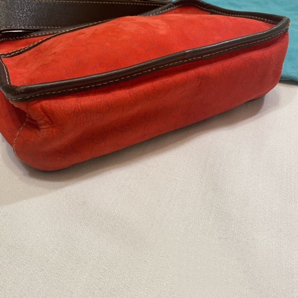 Tous Red Suede And Brown Leather Bag - Picture 15 of 15
